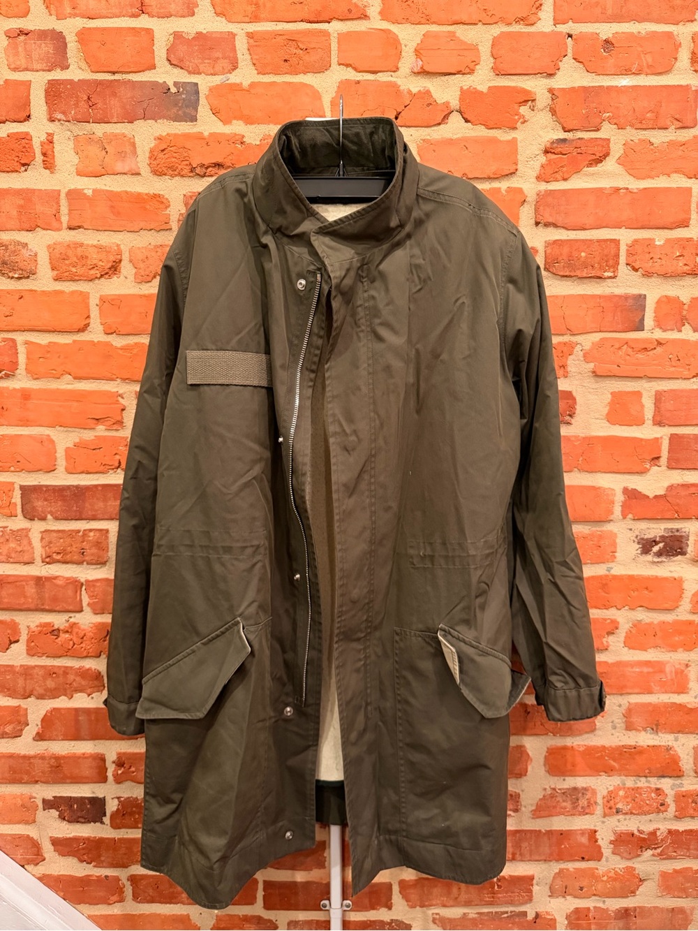 A.P.C. Parka Jacket Olive Green w/ Removable Lining Size M Made in France